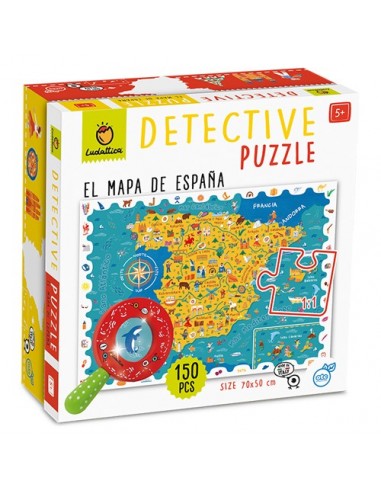 Puzle de Detective en el mapa de España, de 150 piezas
