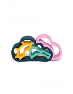 Puzle apilable de nubes de silicona en colores vivos 2