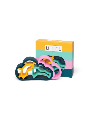 Puzle apilable de nubes de silicona en colores vivos