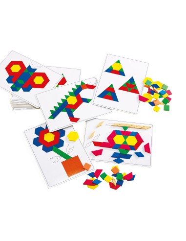 Plantillas patrón para bloques geométricos de colores