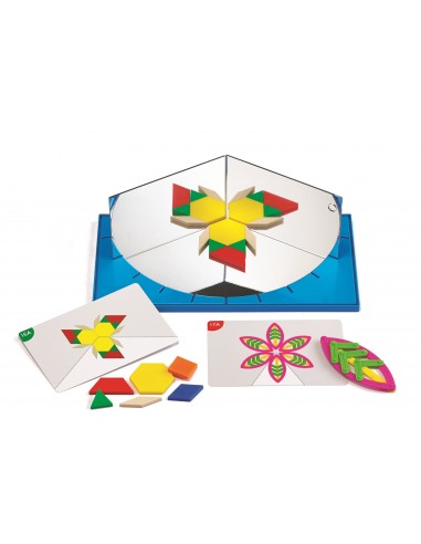 Set de piezas y espejos con ángulo para crear simetrías Junior Geoland