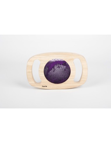 Panel de madera con purpurina púrpura