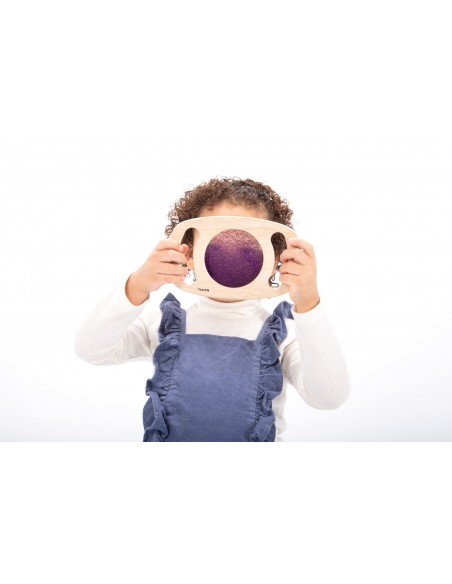 Panel de madera con purpurina púrpura