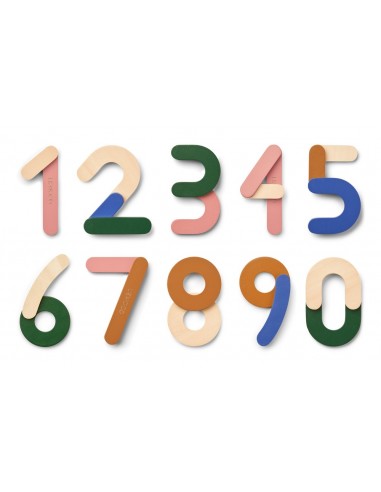 Piezas magnéticas de construcción de números, multicolor verde