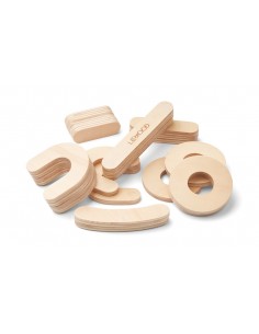 Piezas magnéticas de construcción de números, color natural 2