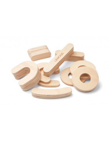 Piezas magnéticas de construcción de números, color natural