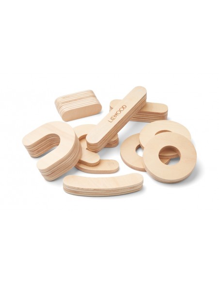 Piezas magnéticas de construcción de números, color natural