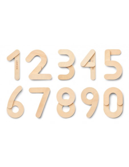 Piezas magnéticas de construcción de números, color natural
