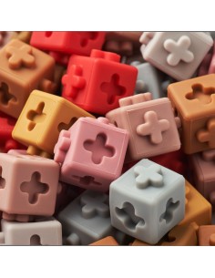 Bloques cúbicos de construcción, multicolor frambuesa 2