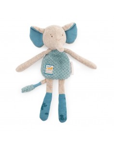 Doudou de elefante con sonajero, colección Baobab