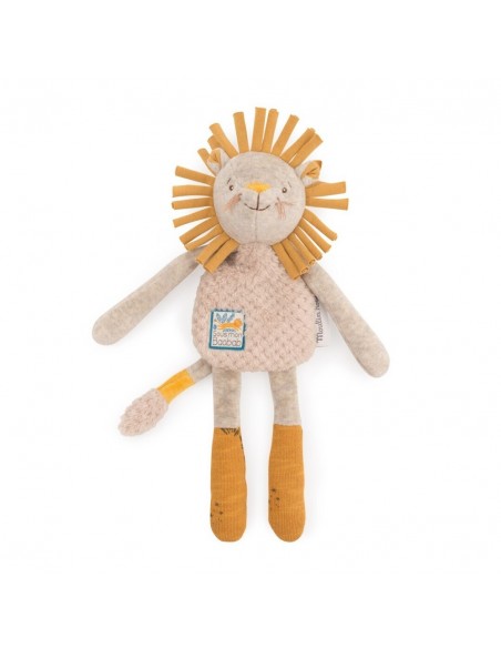 Doudou de león con sonajero, colección Baobab