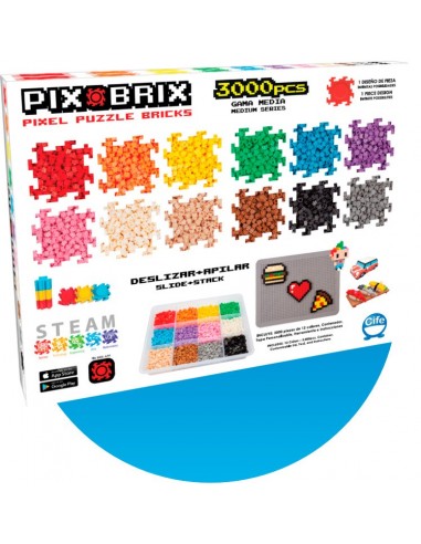Estuche de 3000 piezas Pix Brix, 12 colores