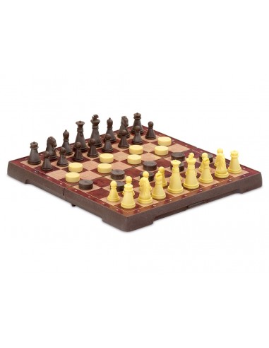 Ajedrez y damas magnético pequeño