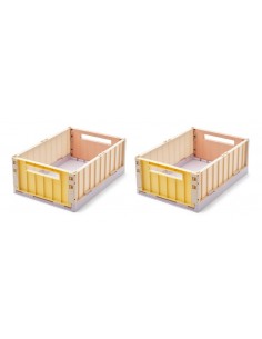 Set de dos cajas de almacenamiento Weston, tamaño mediano, multicolor amarillo