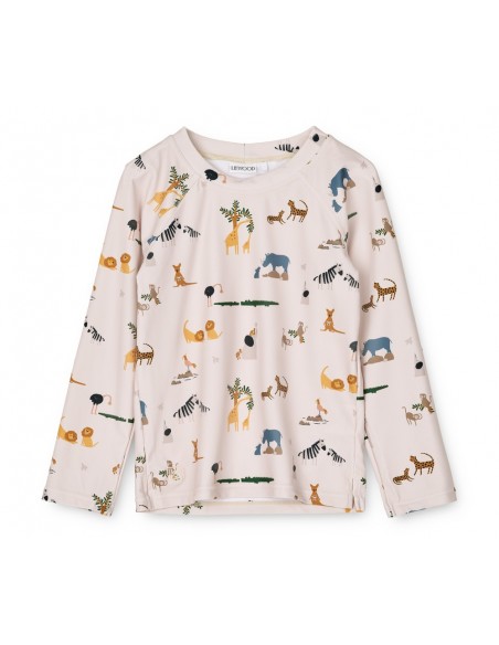 Camiseta de natación anti-UV Noah - modelo All Together, color arena