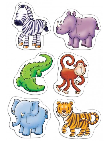 Mis primeros puzles: Animales de la jungla, de 2 piezas