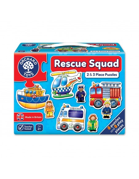 Mis primeros puzles: Vehículos de rescate de 2 y 3 piezas