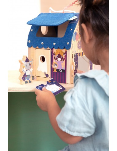 Casita de madera de descubrimiento de ilusiones ópticas