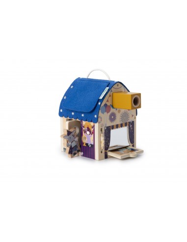 Casita de madera de descubrimiento de ilusiones ópticas