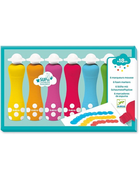Set de 6 marcadores de espuma de colores