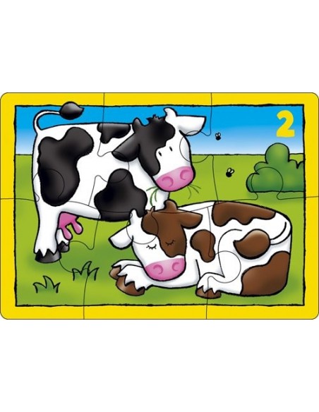 Puzle progresivo Granja 4 en caja, de 4, 6, 8 y 12 piezas