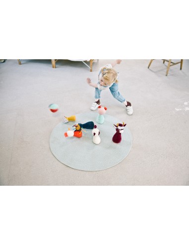 Juego de bolos de peluche de animales de la granja