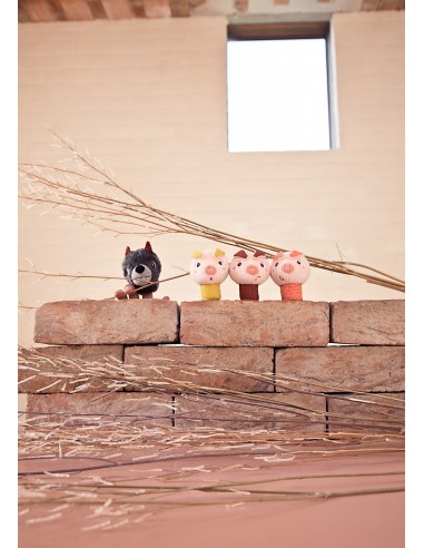 Marionetas de dedo El lobo y los tres cerditos