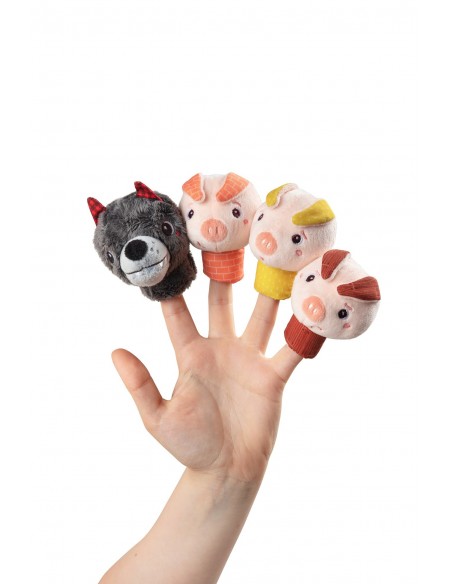 Marionetas de dedo El lobo y los tres cerditos