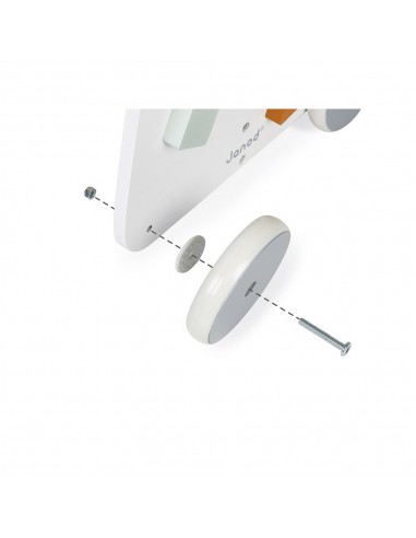 Carrito caminador de madera con multiactividades