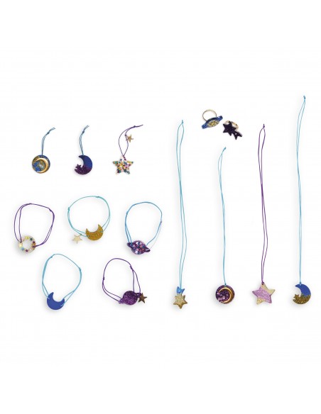 Set para crear 14 joyas galácticas de resina