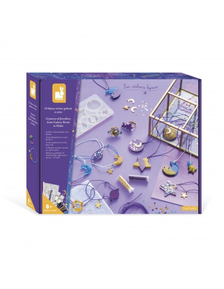 Set para crear 14 joyas galácticas de resina