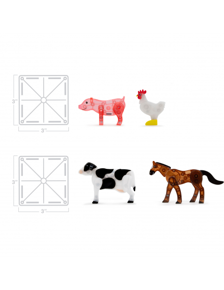 Set de 25 piezas magnéticas Farm animals