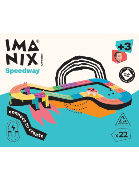 22 piezas magnéticas de construcción Pista de carreras Imanix