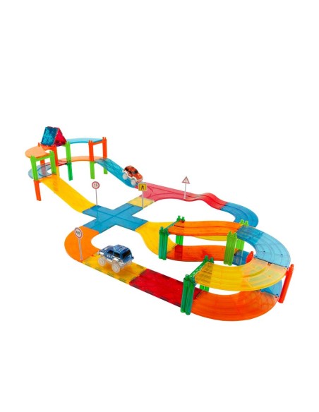 50 piezas magnéticas de construcción Pista de carreras Imanix