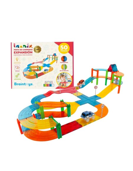 50 piezas magnéticas de construcción Pista de carreras Imanix
