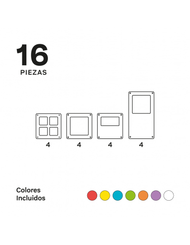 16 piezas magnéticas de construcción de puertas y ventanas Imanix