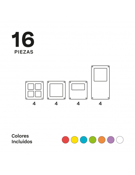 16 piezas magnéticas de construcción de puertas y ventanas Imanix