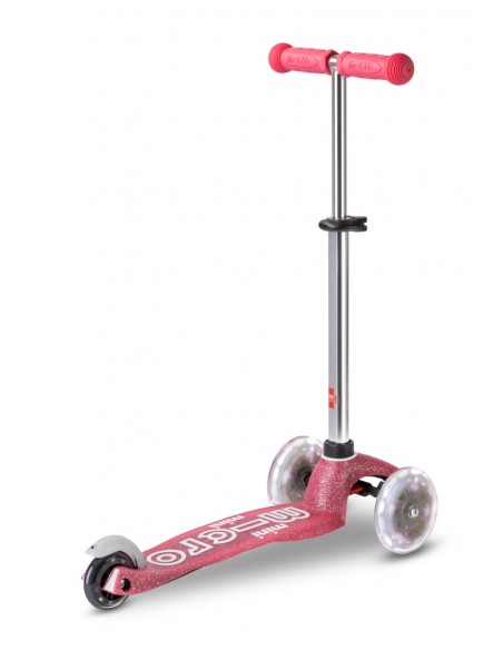 Patinete Mini Micro Deluxe rosa con purpurina y luces