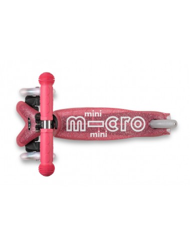 Patinete Mini Micro Deluxe rosa con purpurina y luces