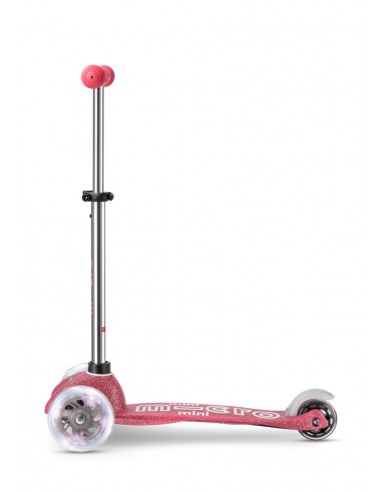 Patinete Mini Micro Deluxe rosa con purpurina y luces