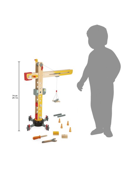 Gran grúa de madera