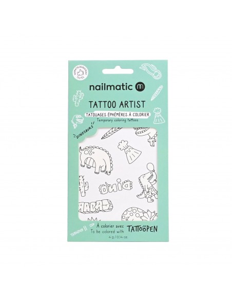 Tatuajes temporales para colorear, modelo Dinosaurs