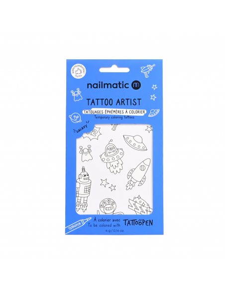 Tatuajes temporales para colorear, modelo Galaxy