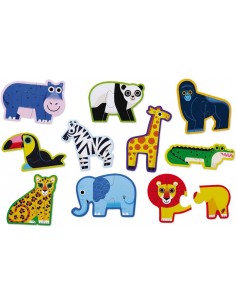 Set de 10 puzles Let's begin Jungle, de 2 piezas 2