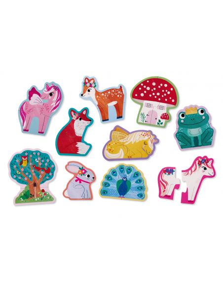 Set de 10 puzles Let's begin Unicorn, de 2 piezas
