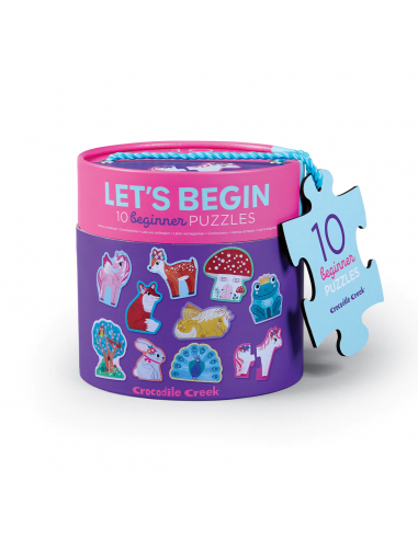 Set de 10 puzles Let's begin Unicorn, de 2 piezas