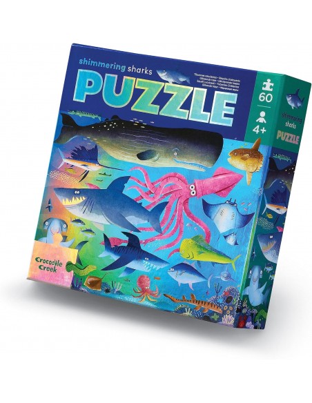 Puzle holográfico Shimmering shark, de 60 piezas