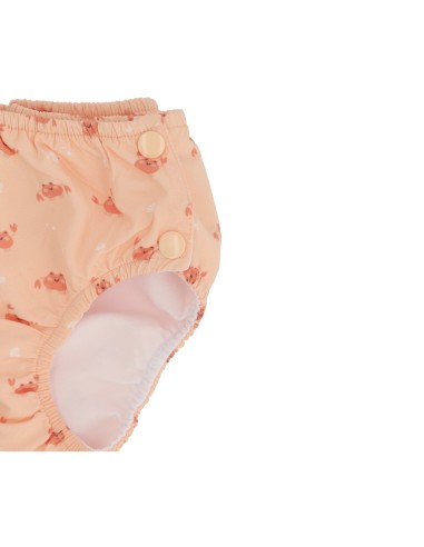 Bañador pañal Crab, color coral