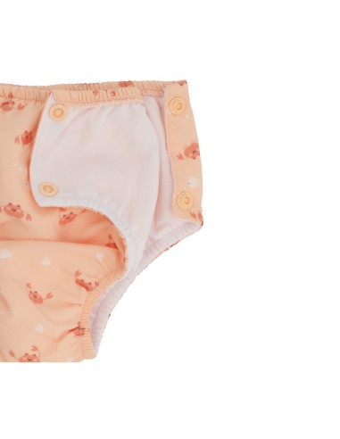 Bañador pañal Crab, color coral