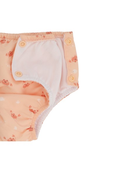 Bañador pañal Crab, color coral